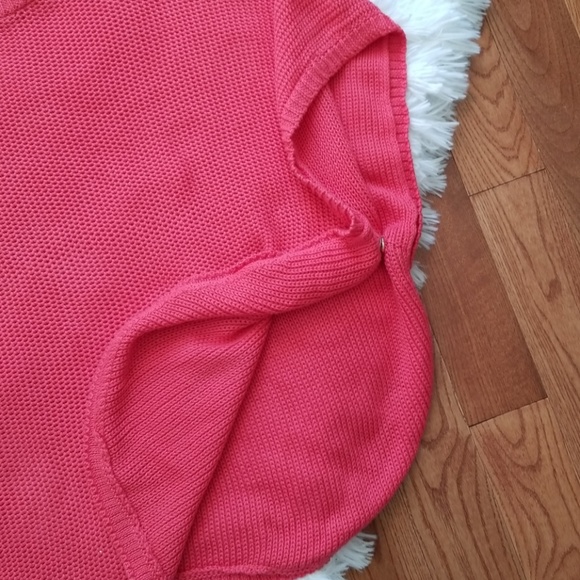 Rani Arabella Coral Pink Knit Sweater Poncho - Picture 4 of 8